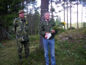 Sven-Åke Modin avtackades av föreningens ordförande Björn Wiklund