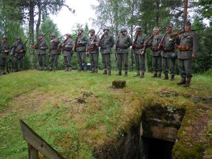 Uppställning ovanpå befälsbunkern