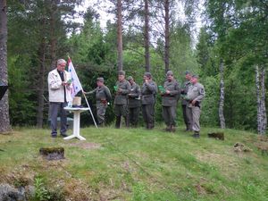 Medlemmar ur Gästrike Militärhistoriska Förening deltog i gudstjänsten