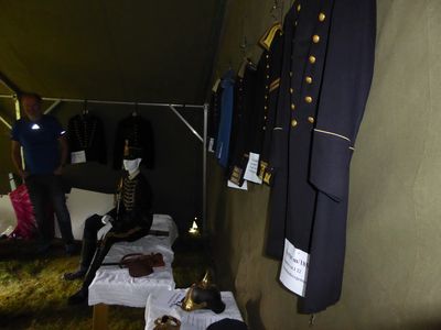 En del av Kenneth Larssons utställning av militär utrustning